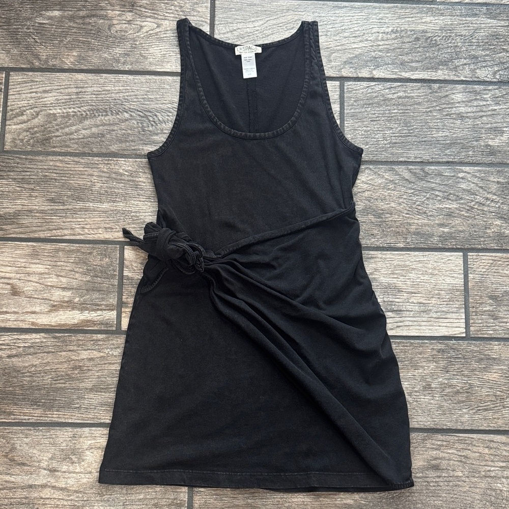 LSpace size L Black Tank Dress with Side Knot